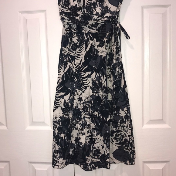 FLORAL NAVY BLUE DRESS SZ S - Picture 2 of 4